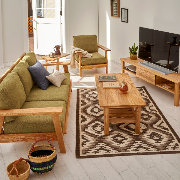 ローテーブル 幅115cm リビングテーブル 北欧風 天然木 MOND （ 開梱