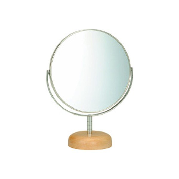 ミラー 高さ21.5cm 6インチ 卓上 両面 スタンドミラー 拡大鏡 木製