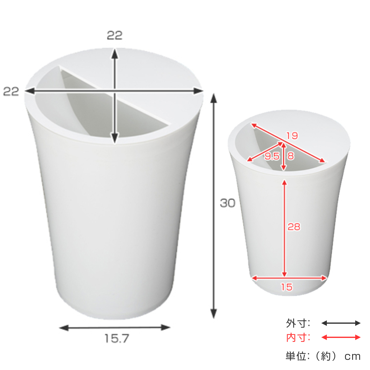 ゴミ箱 7.3L 丸型 ふた付き ユニード カ...の詳細画像3