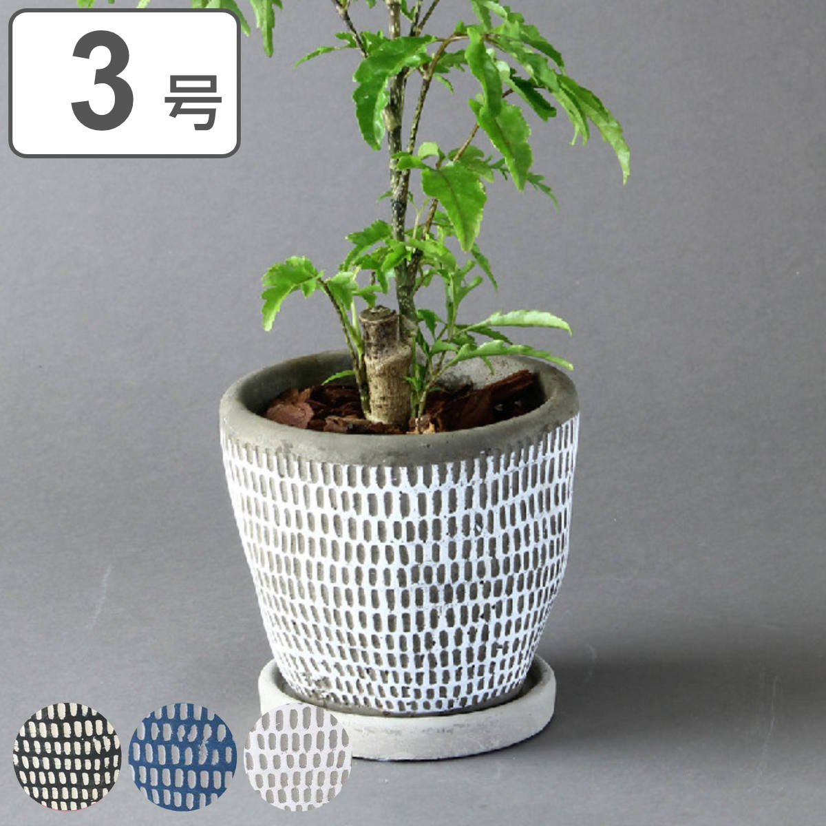 植木鉢 レリーフプランター ドットライン 3号 （ 植木鉢 フラワーポット 鉢植え ）