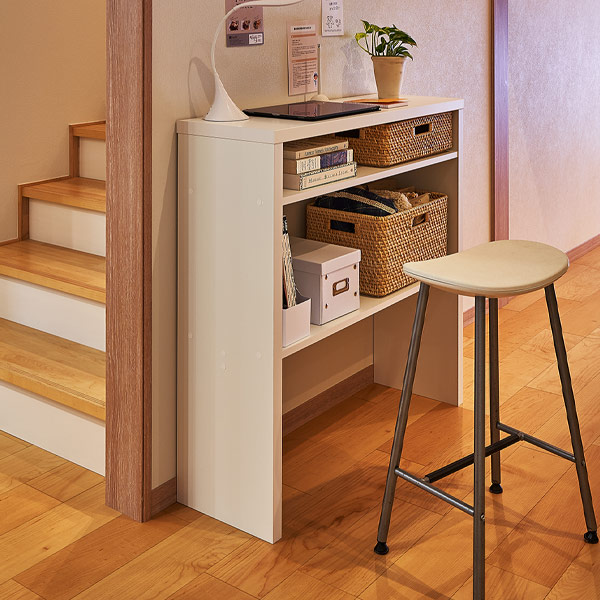 サイズオーダー 収納コンソール カウンターデスク 奥行30cm 幅91