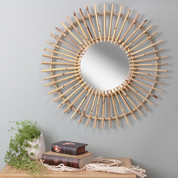 ミラー 幅60cm ラタン 籐 かがみ 鏡 ウォールミラー 壁掛け おしゃれ 壁掛けミラー 壁掛け鏡 玄関 丸型 円形 お弁当グッズのカラフルボックス 通販 Yahoo ショッピング