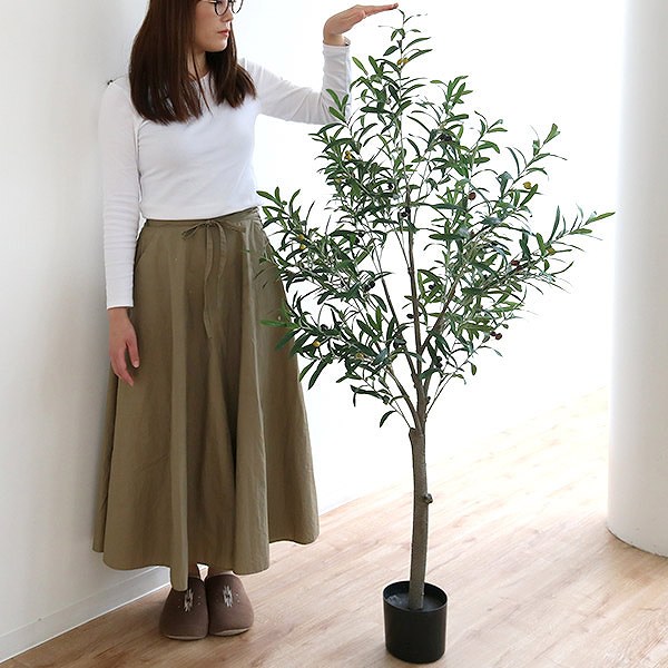 人工観葉植物 オリーブ 152cm フェイクグリーン 造花 （ 観葉植物 フェイク 人工植物 アートグリーン ）の画像