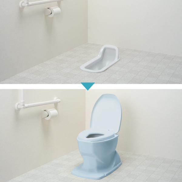 リフォームトイレ 和式トイレ用 標準便座 段差なし 工事不要 据置式