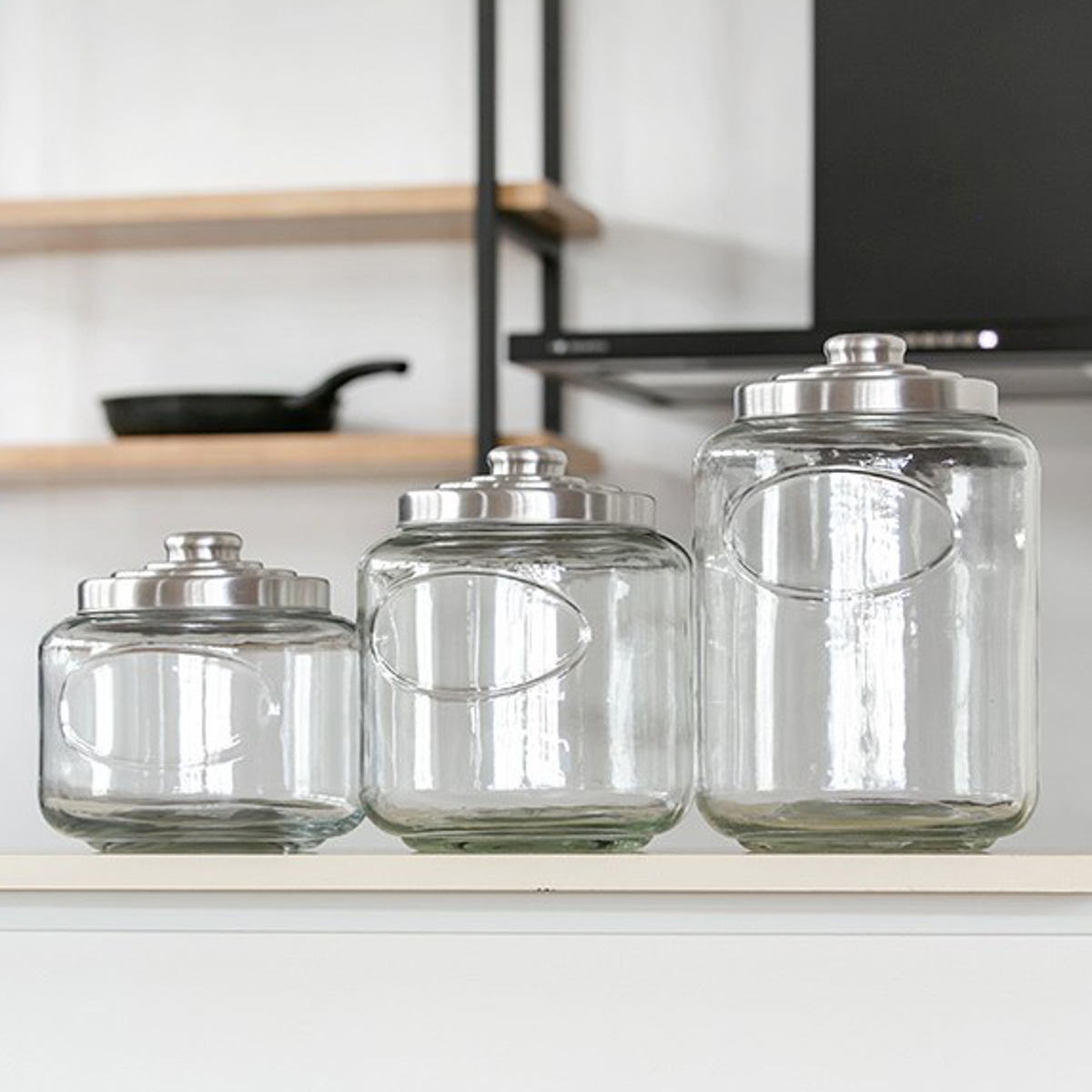 保存容器 4.5L クッキージャー ガラス ワイド （ キャニスター ガラス