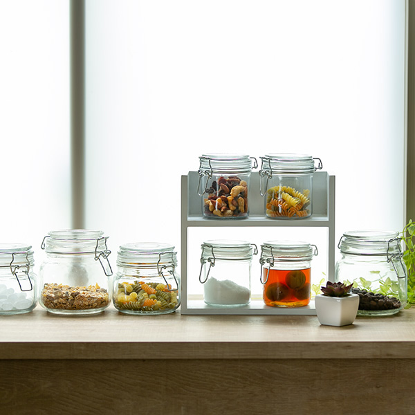 ガラスの容器 保存容器 300ml ガラス製 6個セット パッキン付き 密閉ガラス容器