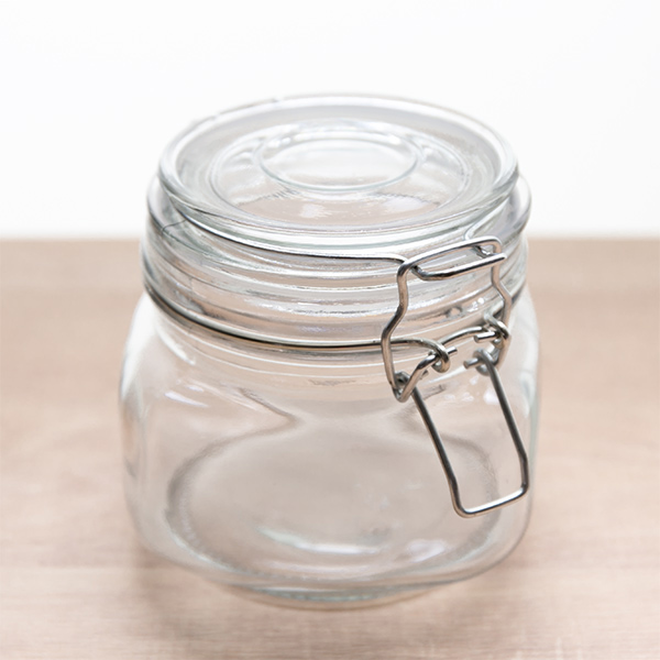 保存容器 600ml ガラス製 6個セット パッキン付き 密閉ガラス容器