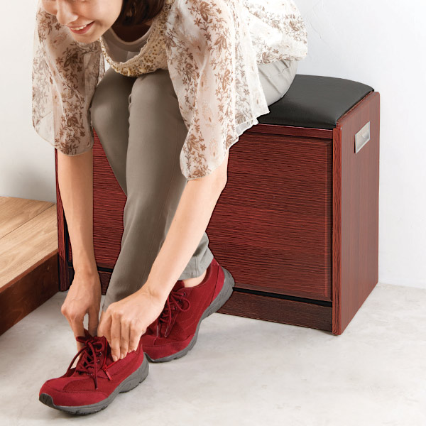 玄関ベンチ 幅64cm 収納棚付き ( 玄関 ...の詳細画像5