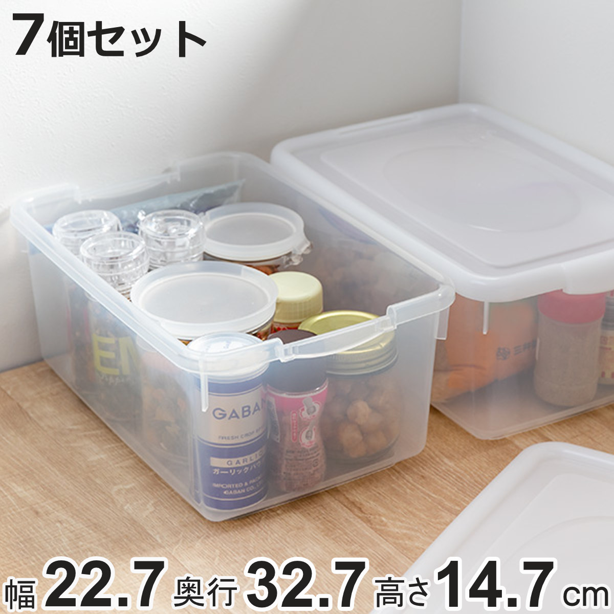 サンコープラスチック 収納ケース 幅22.7×奥行32.7×高さ14.7cm フタ