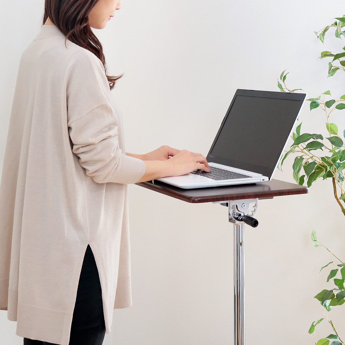 サイドテーブル 高さ64〜98.5cm 角度調整 高さ調整 キャスター付き