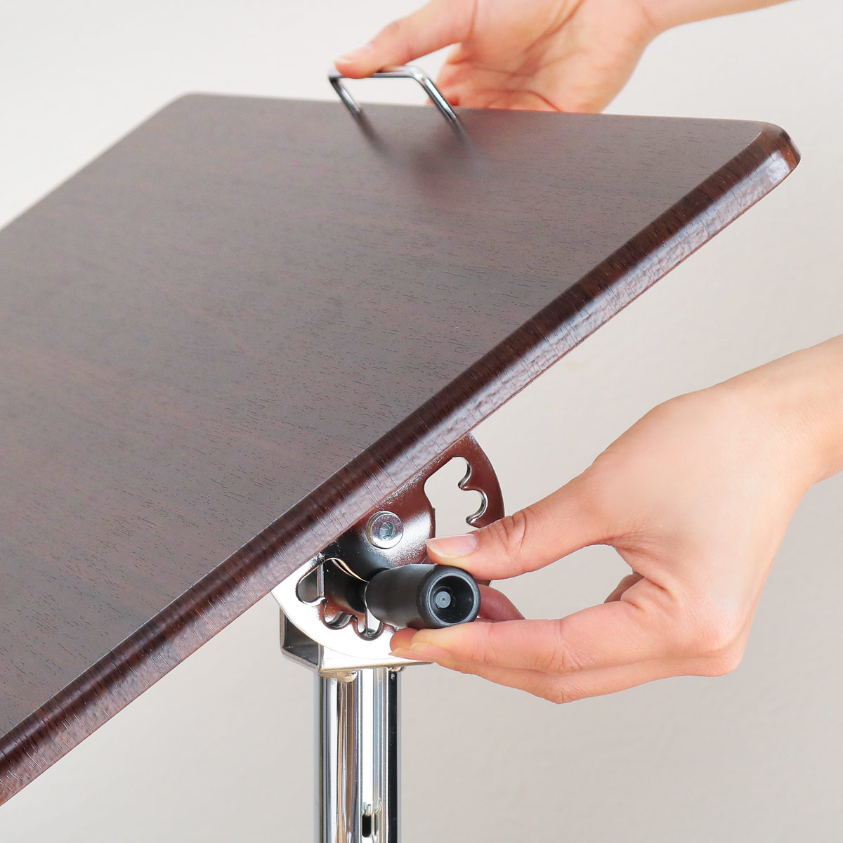 サイドテーブル 高さ64〜98.5cm 角度調整 高さ調整 キャスター付き