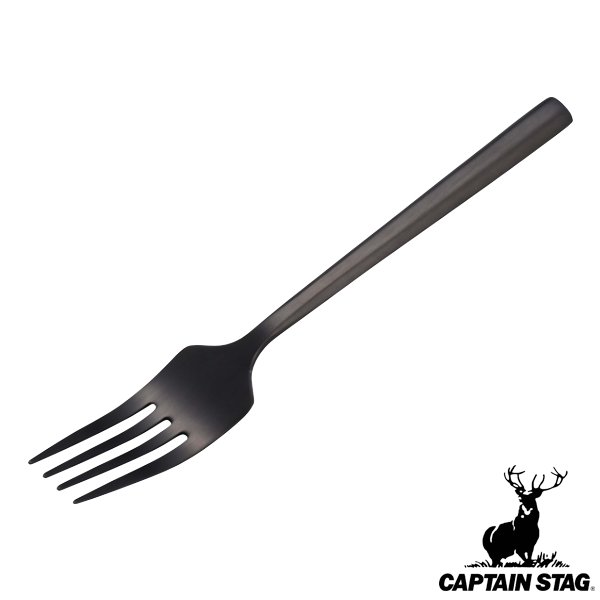 �A�E�g�h�A �t�H�[�N 17.5cm �w�L�T�S���u���b�N���g���t�H�[�N �L���v�e���X�^�b�O CAPTAIN STAG �i ���g���t�H�[�N �f�U�[�g �J�g�����[ �u���b�N �j