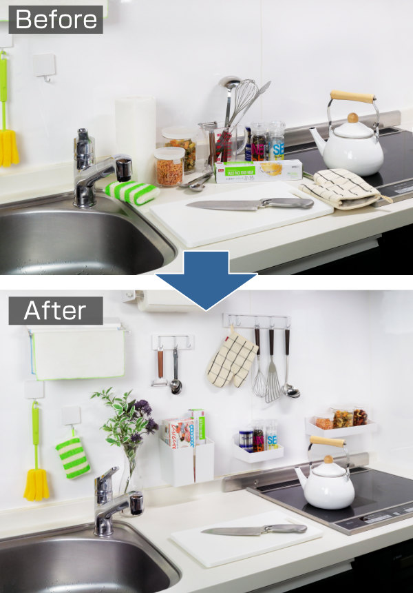 調味料ラック L 壁付け 吸着 貼ってはがせる スパイスラック