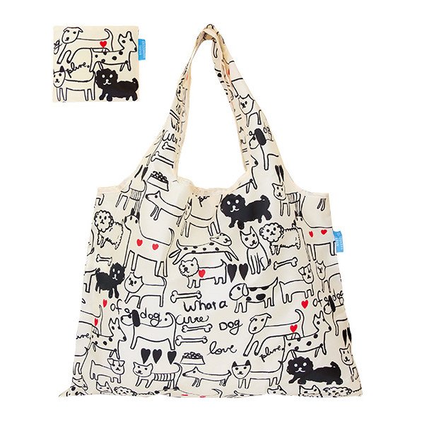 エコバッグ 2way Shopping Bag モノトーンドッグ デザイナーズ （ ショッピングバッグ 買い物バッグ マイバッグ エコバック ）