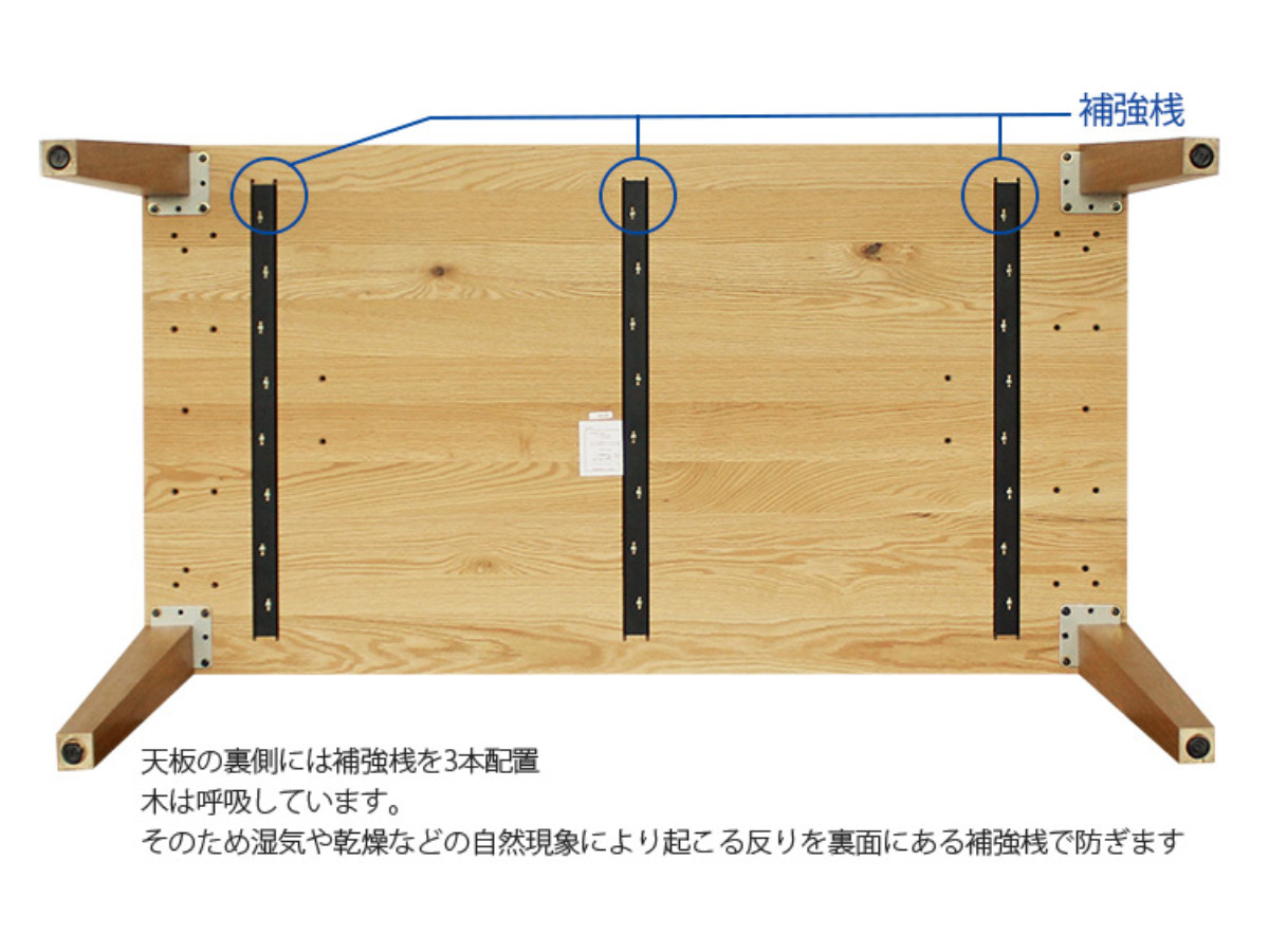 ダイニングテーブル 天板のみ 幅180×奥行90cm オーク 天然木 （ 開梱