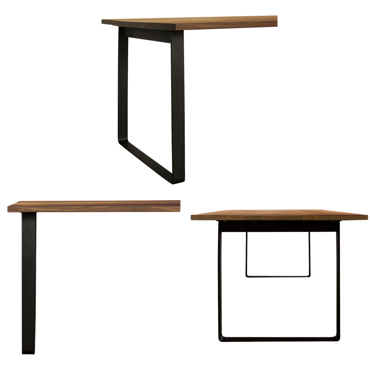 ダイニングテーブル 幅160cm ウォールナット ロの字脚タイプ 天然木