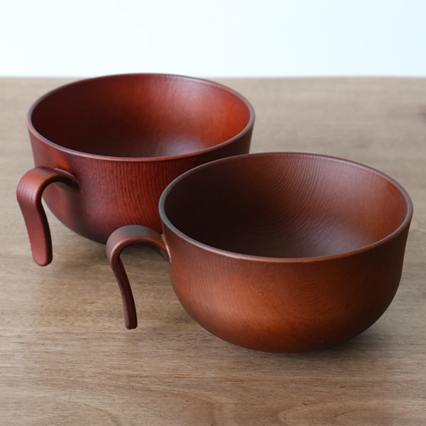 汁椀 320ml 持ち手付き Woody プラスチック （ 食洗機対応 電子レンジ