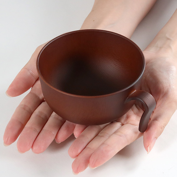 汁椀 320ml 持ち手付き Woody プラスチック （ 食洗機対応 電子レンジ