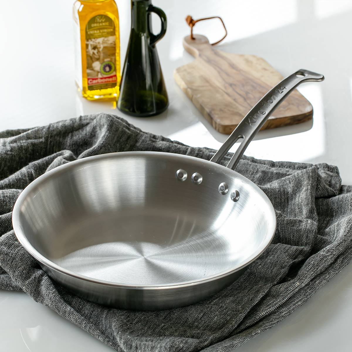 フライパン 18cm IH対応 浅型 ステンレス製 キングフロン ノーメイク