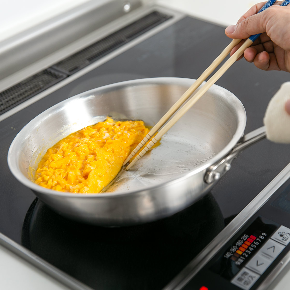 フライパン 24cm IH対応 深型 ステンレス製 キングフロン ノーメイク