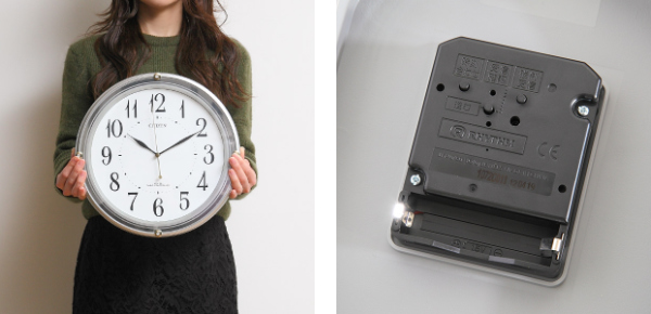 掛け時計 電波時計 シチズン CITIZEN スワロフスキー 電池交換お知らせ
