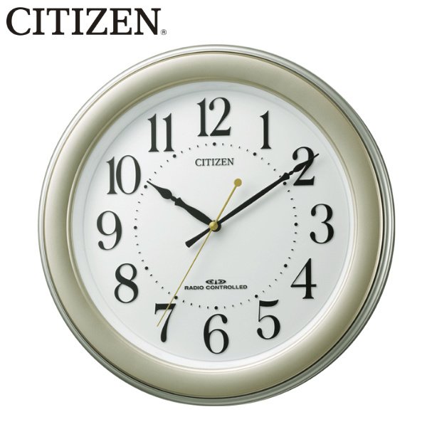掛け時計 電波時計 シチズン CITIZEN ゴールドメタリック （ 壁掛け
