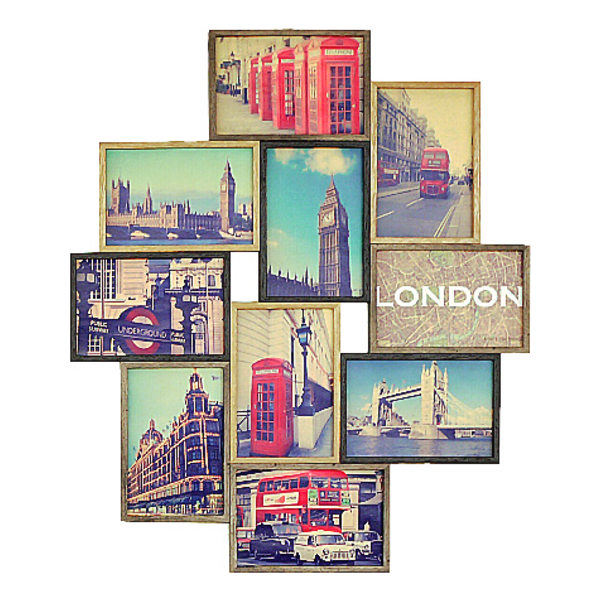 フォトフレーム ハガキサイズ 多面 10枚 壁掛け 写真立て ブリストル