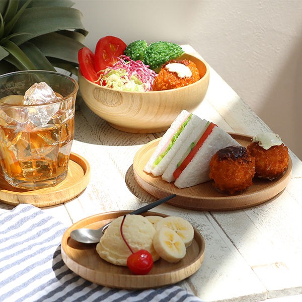 プレート 16cm 大 Re. 皿 食器 洋食器 天然木 木製 （ 中皿 木 丸 木製