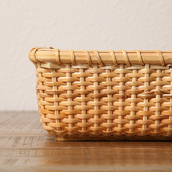 ちどり産業 バスケット 幅26×奥行17×高さ7cm 籐 ラタン ナンタケット風