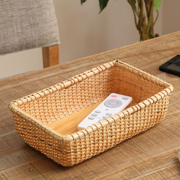 ちどり産業 バスケット 幅26×奥行17×高さ7cm 籐 ラタン ナンタケット風