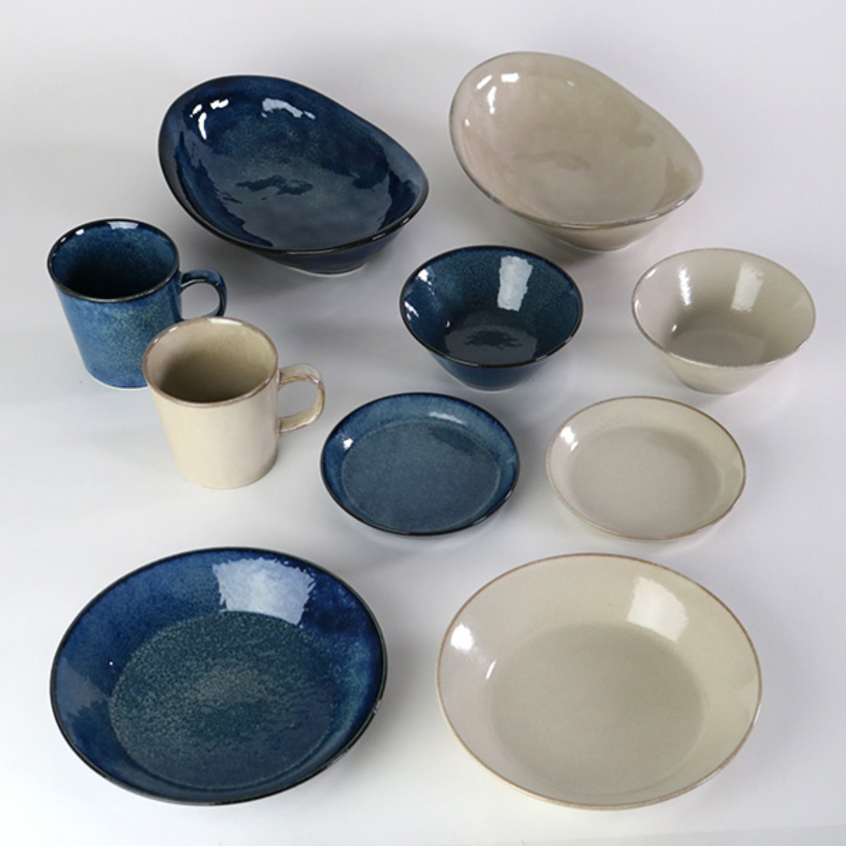 食器 10個入り 2色 ナチュラルカラー 美濃焼 磁器 （ 食洗機対応 電子