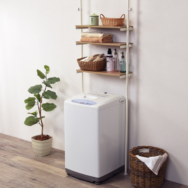 HAGiHARA（萩原） ランドリーラック 突っ張り 幅70cm 棚板3段