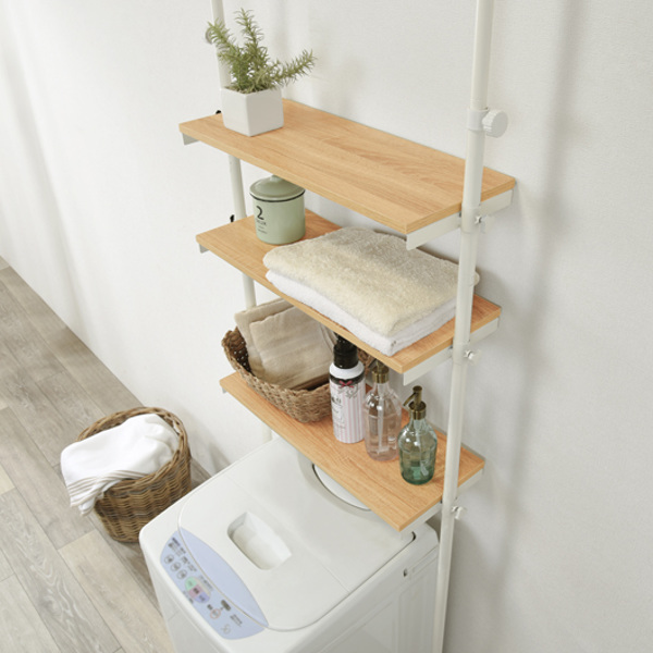 HAGiHARA（萩原） ランドリーラック 突っ張り 幅70cm 棚板3段
