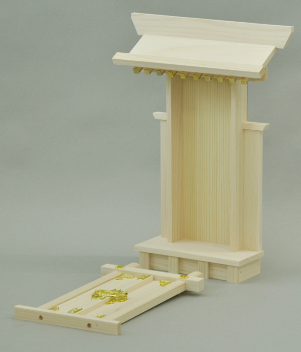 神棚 一社造り 大神宮 国産桧 日本製 幅25.5cm （ 神具 新築 お正月 神札 御札立て ）