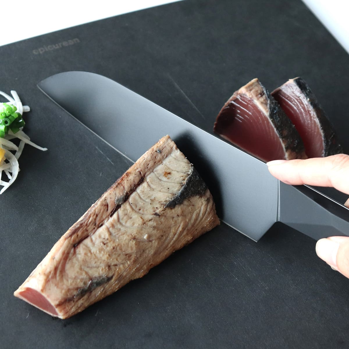 三徳包丁 17cm バイアキッチンブラック モリブデンステンレス 日本製