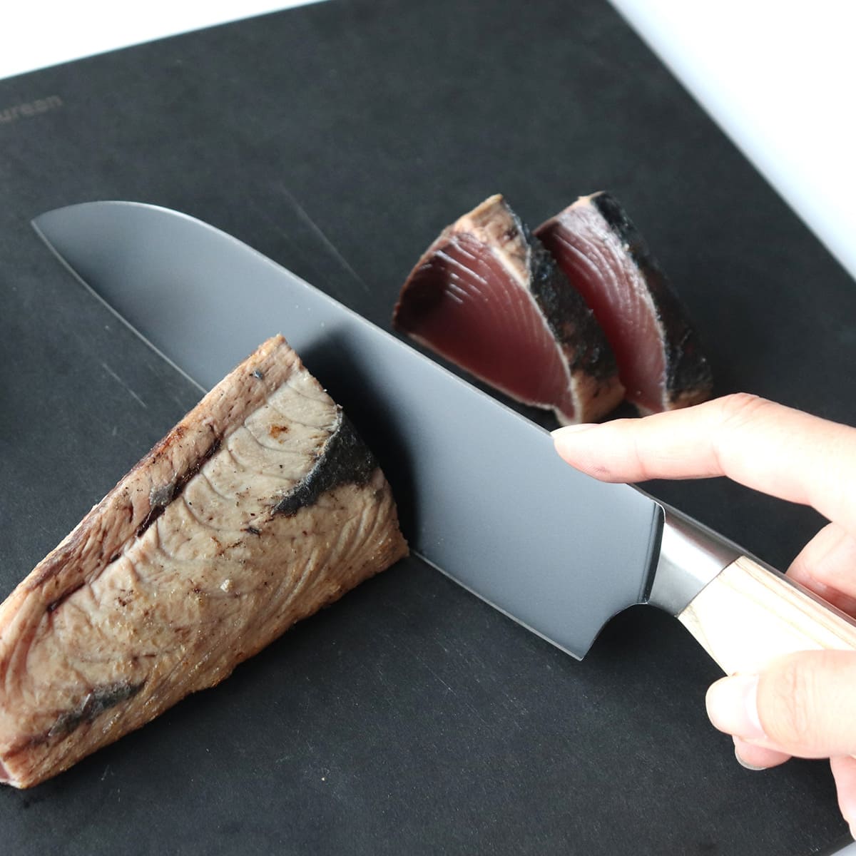 三徳包丁 17.5cm バイアキッチン ナチュラルブラック 木柄 日本製