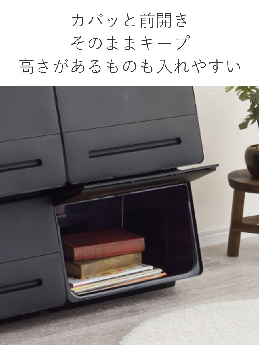 SANKA 収納ケース フタ付き 前開き ビッグエル 3個セット 幅44.5×奥行
