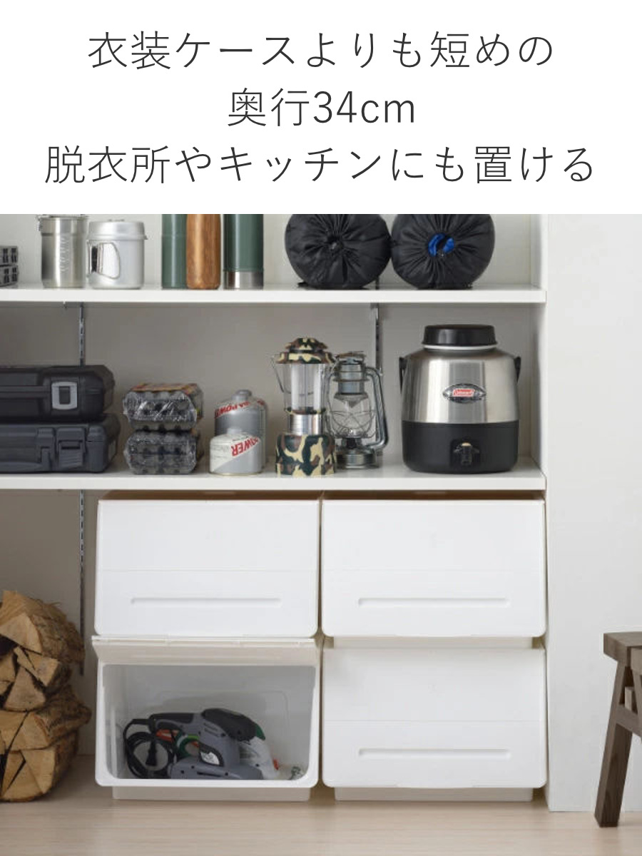 SANKA 収納ケース フタ付き 前開き ビッグエル 3個セット 幅44.5×奥行