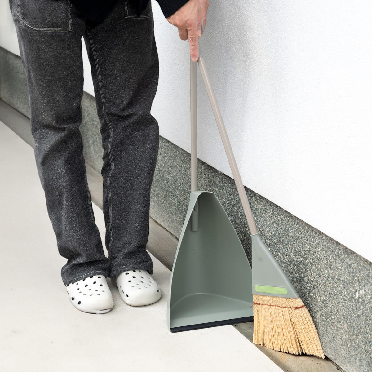 ほうき ちりとり セット 自立 フォレストグリーン （ 箒 ホーキ