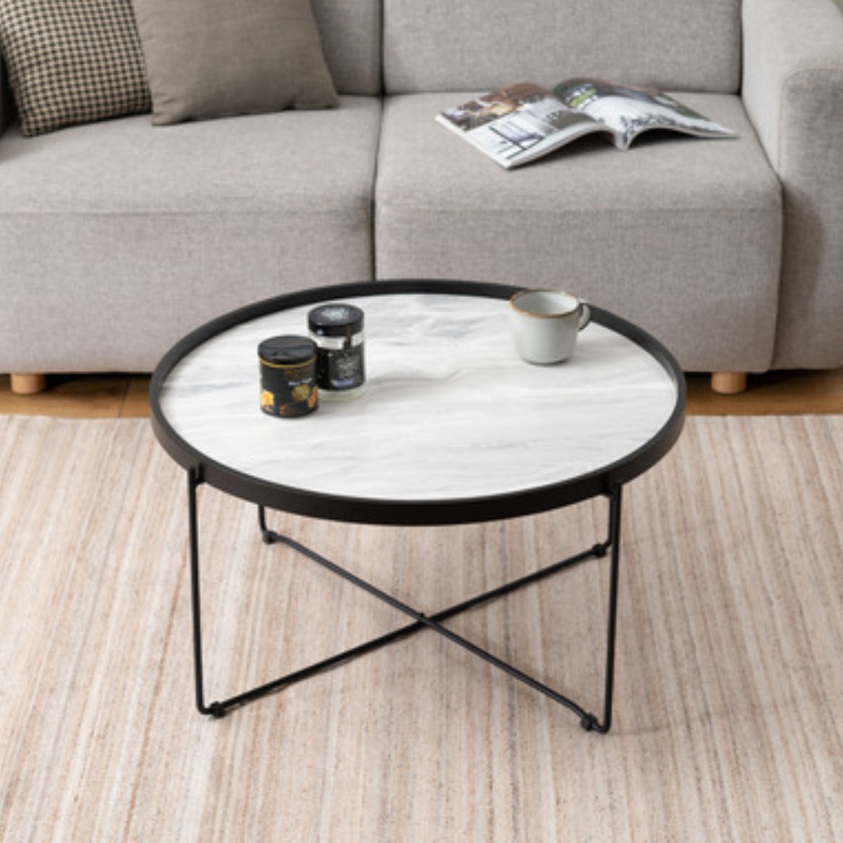 東谷 センターテーブル 幅73cm トレー テーブル 折りたたみ 収納 お盆