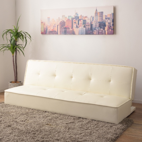 東谷 ソファベッド 幅183cm レザー調 3人掛け 三人掛け ソファ （ 開梱