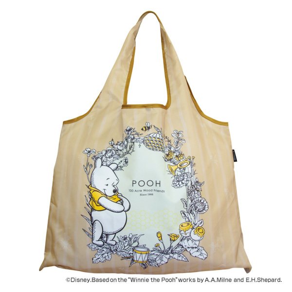 エコバッグ くまのプーさん ボタニカル 2way 折りたたみ 大容量 （ マイバッグ エコバック 買い物バッグ レジ袋 レジバッグ サブバッグ 買い物袋 ）
