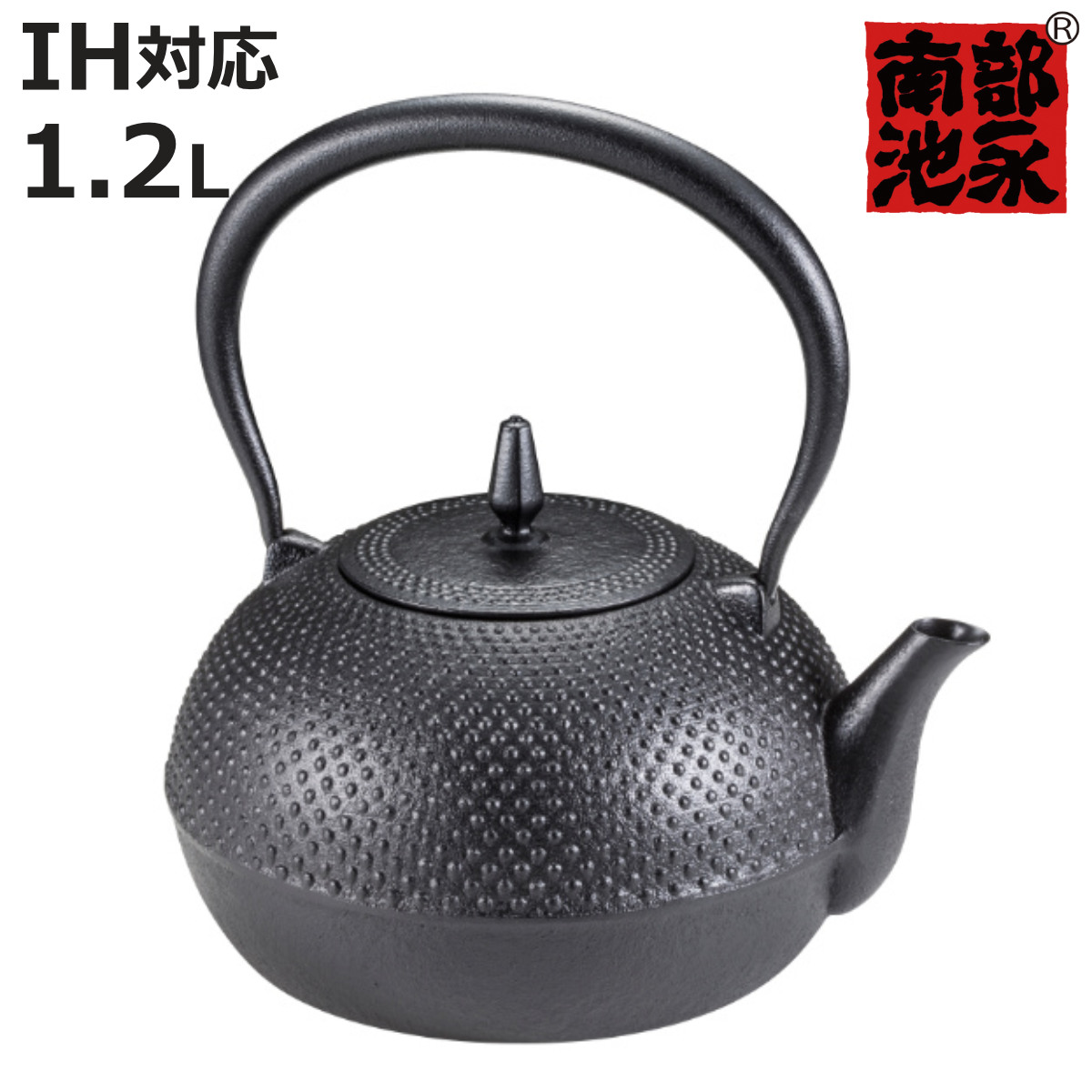 池永鉄工 池永鉄工 南部鉄瓶 梔子 あられ文様 1.2L (やかん・ケトル