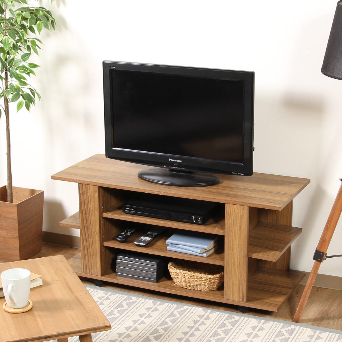 不二貿易（Fuji Boeki） テレビ台 幅100cm ローボード 木目調 オープン