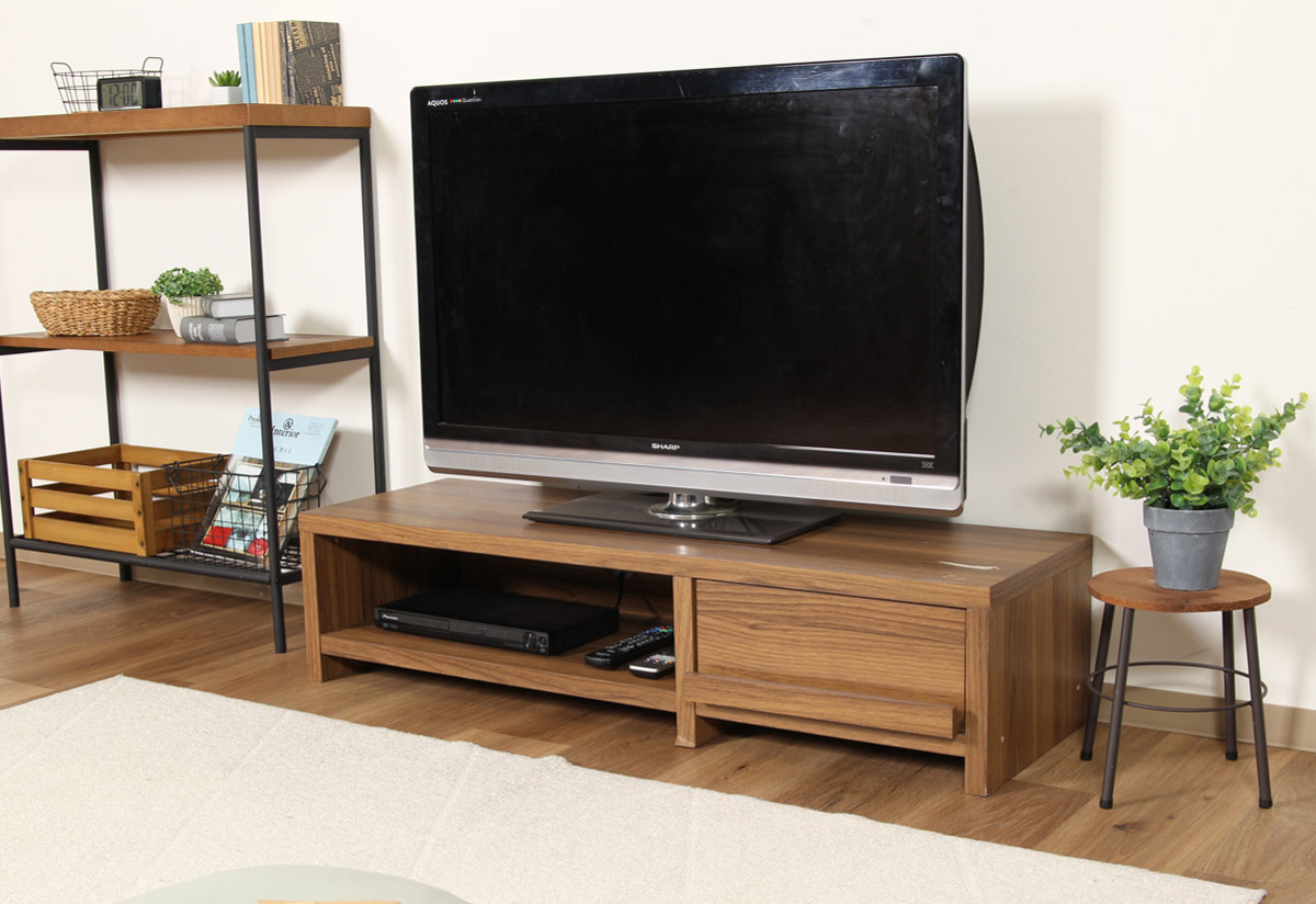 【期間限定値下げ】ダークブラウン木製テレビ ローボード幅120cm送料・設置込み 不二貿易（Fuji Boeki） テレビ台 幅120cm ローボード 木目調 シンプル