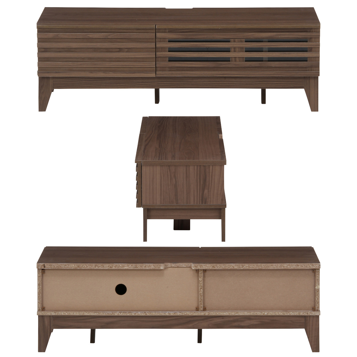 不二貿易（Fuji Boeki） テレビ台 幅120cm ローボード 北欧風 ルーバー