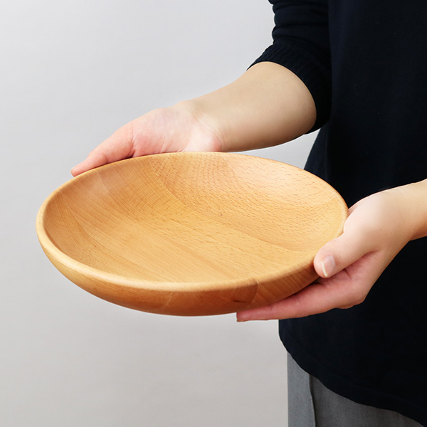 プレート 23cm L ラウンドディッシュ 木製 皿 食器 洋食器 天然木