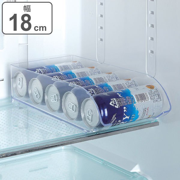 冷蔵庫収納 缶ストッカー 冷蔵庫 収納ケース 500ml缶用 冷蔵室収納トレー SKIT （ 缶ディスペンサー 缶ホルダー 缶収納 透明 収納トレー 冷蔵庫トレー ）