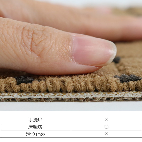 キッチンマット 1cm単位 オーダー 45×281〜300cm ドットスクア オーバーロック加工 （ 日本製 キッチン マット サイズオーダー 45cm ）の画像