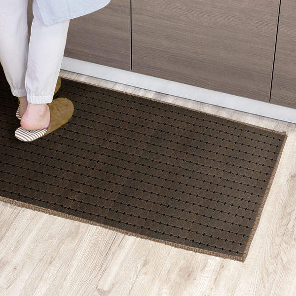 キッチンマット 1cm単位 オーダー 60×221〜240cm ドットスクア オーバーロック加工 （ 日本製 キッチン マット サイズオーダー 60cm ）の画像